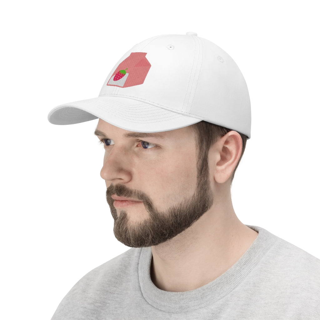 Strawberry Milk Embroidered Hat - Lunar Velvet
