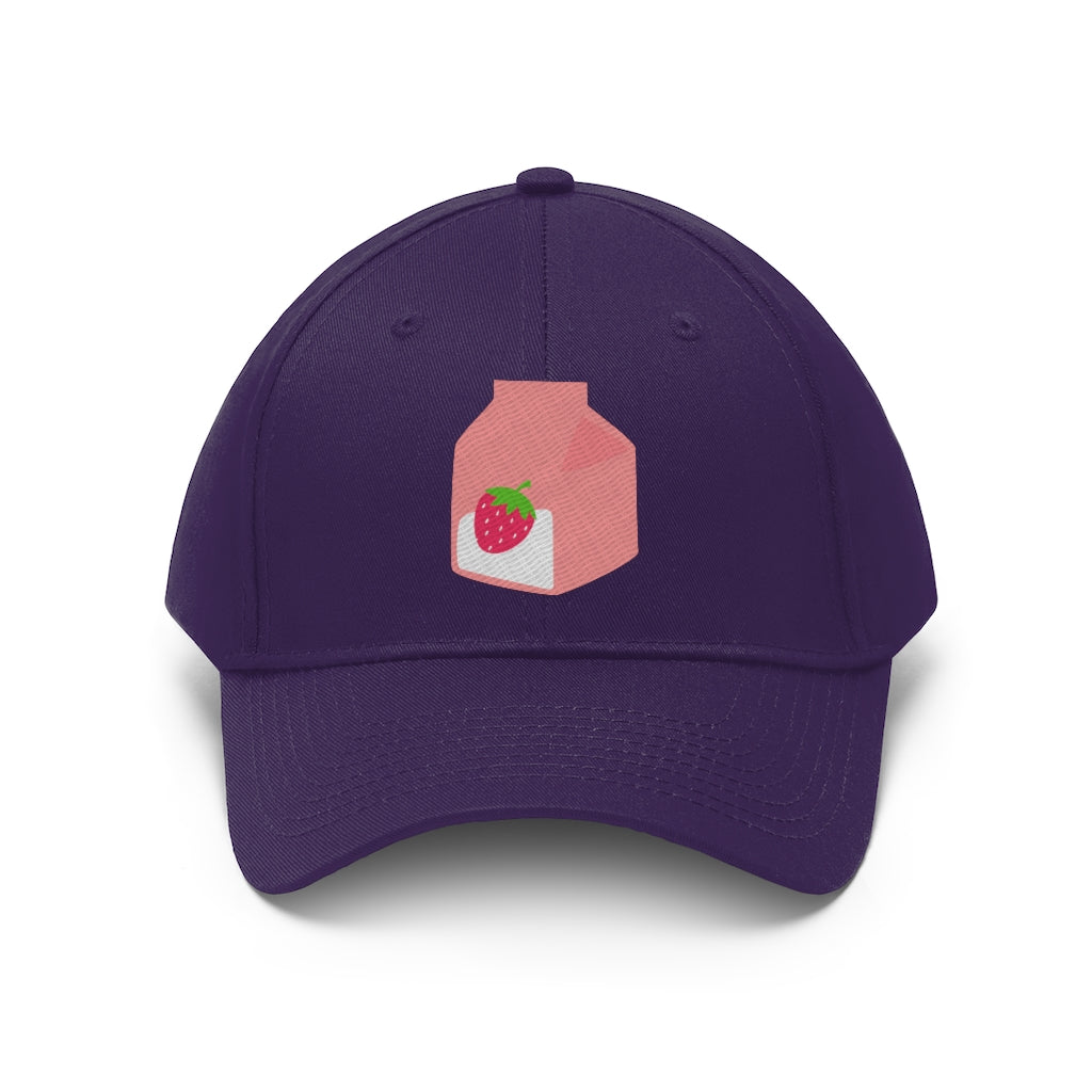 Strawberry Milk Embroidered Hat - Lunar Velvet