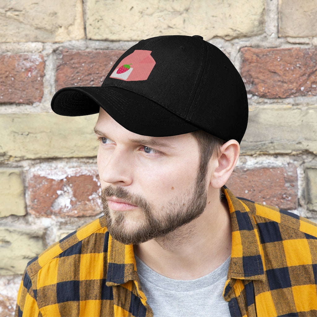Strawberry Milk Embroidered Hat - Lunar Velvet
