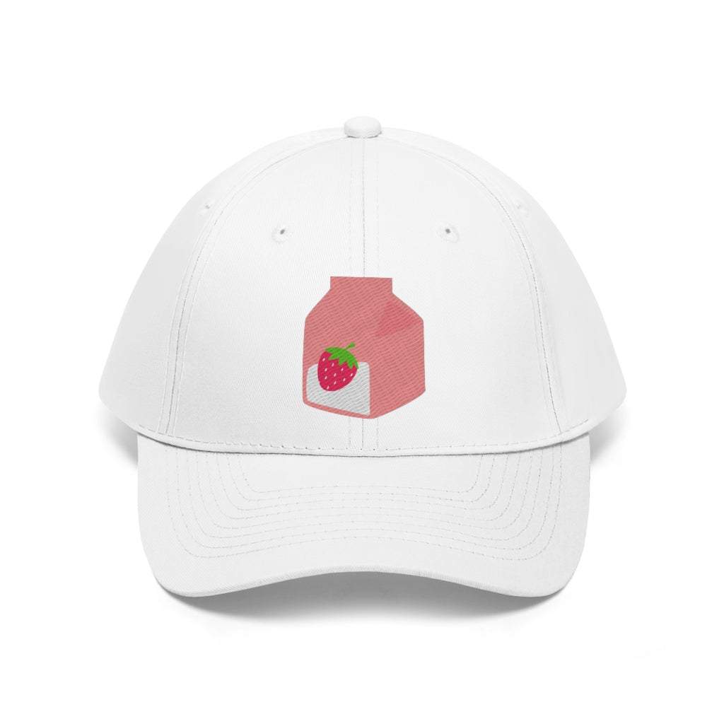 Strawberry Milk Embroidered Hat - Lunar Velvet